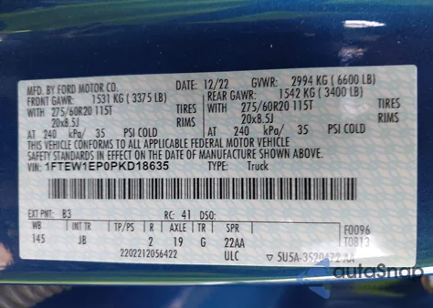 2023 Ford F-150 Xl from USA, damaged, VIN 1FTEW1EP0PKD18635